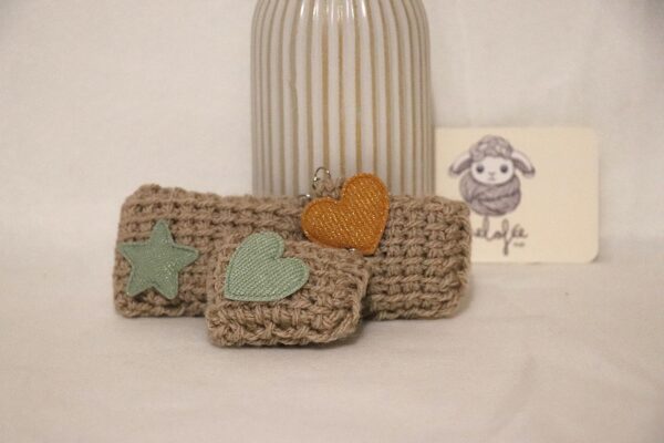 porte cle crochet beige